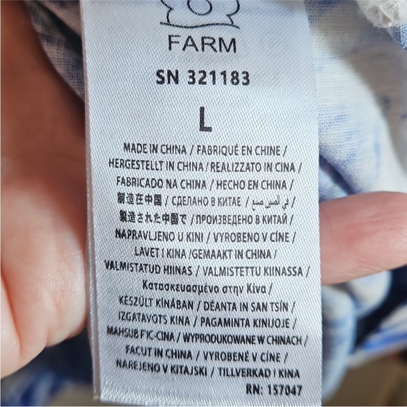 NEW With Tags Farm Rio Garden Tiles Linen Mini Dress - Picture 7 of 10